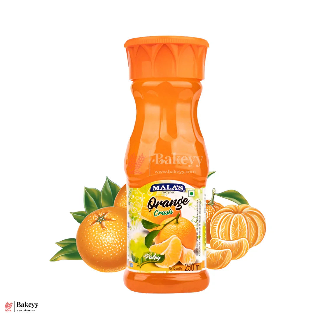 Mala’s Orange Fruit Crush – 250ml | Sweet & Tart Flavour for Beverages & Desserts