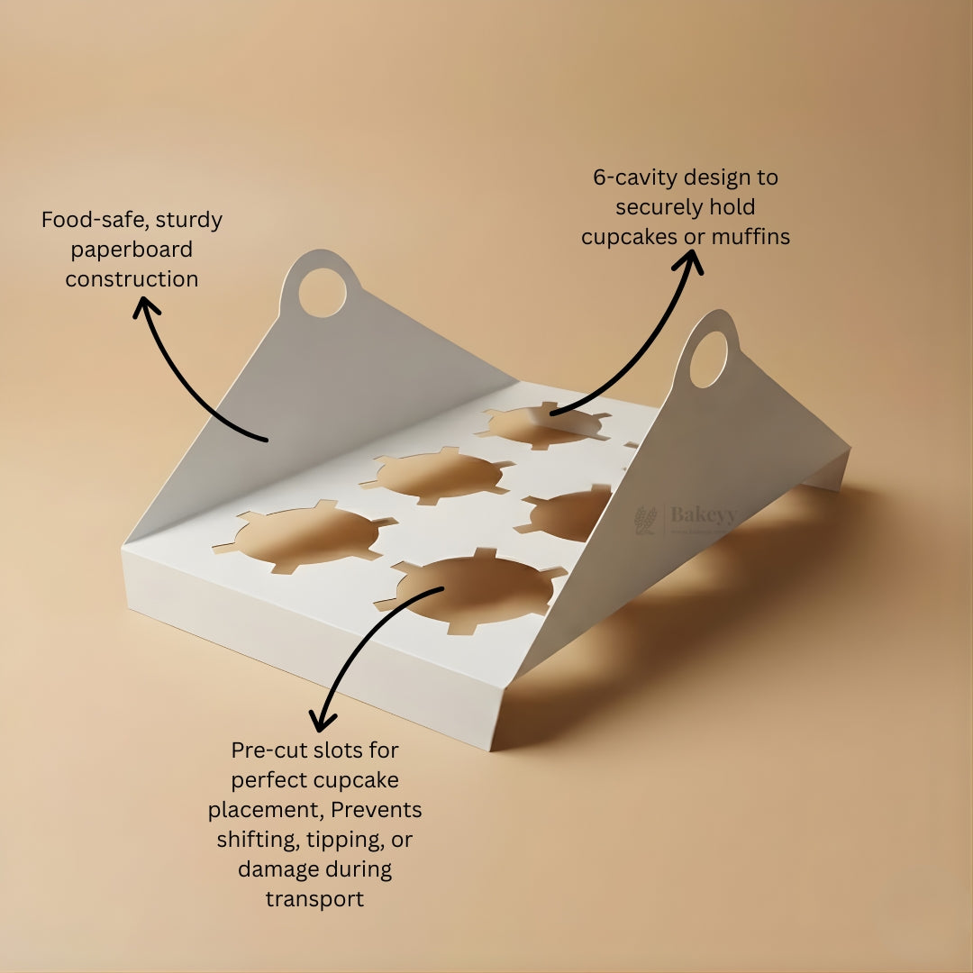 Cavity Cupcake Holder Tray | Bakery Cupcake Base Insert | Muffin Holder for Boxes | Pack of 25
