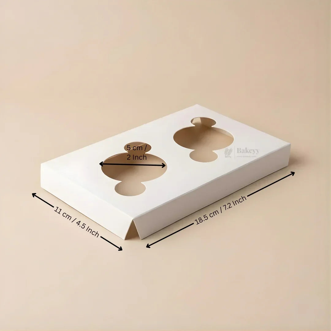 Cavity Cupcake Holder Tray | Bakery Cupcake Base Insert | Muffin Holder for Boxes | Pack of 25 - Bakeyy.com - India - Cavity Cupcake Holder Tray | Bakery Cupcake Base Insert | Muffin Holder for Boxes | Pack of 25 - 2 Cupcake / Without Handle 75.00