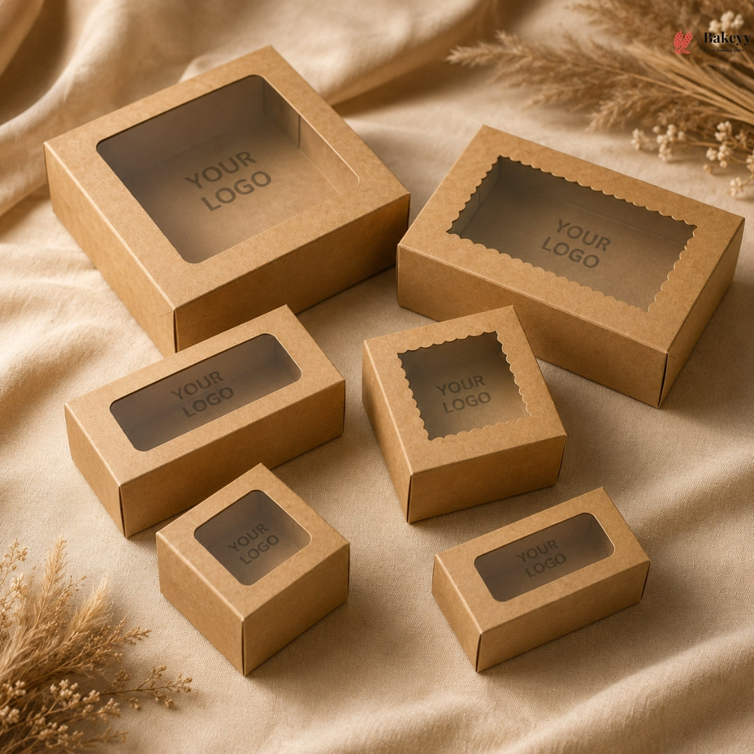 Custom Logo Print Kraft Brownie Box | Pack of 250