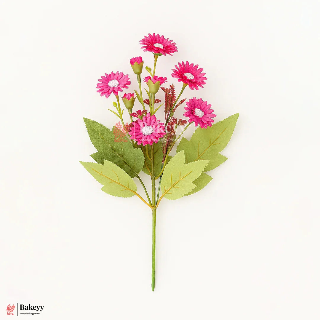 Artificial Daisies Flower Bunch – 35cm | Pink | Decorative Stick for Home & Events | Pack Of 1