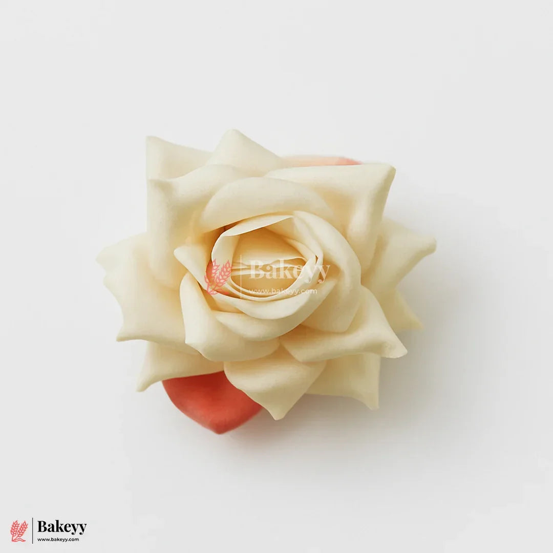 6cm Artificial Roses Flower | Cream | With Out Stump | Pack of 10 - Bakeyy.com - India - 6cm Artificial Roses Flower | Cream | With Out Stump | Pack of 10 - Default Title