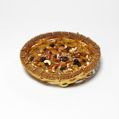 Luxury Gold-Plated Square Dry Fruit Tray with 4 Serving Bowls - Bakeyy.com - India - Luxury Gold-Plated Square Dry Fruit Tray with 4 Serving Bowls - Default Title