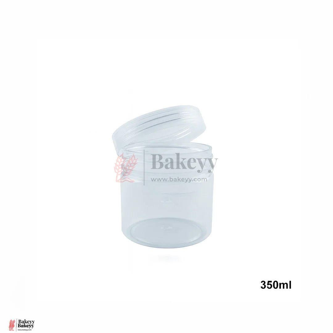 96mm Lid | 350ml Transparent Storage Jar With Transparent Lid | Pack Of 10
