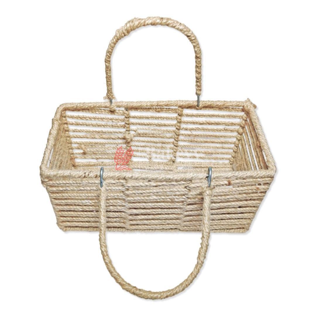 decorative-jute-metal-hamper-basket-bakeyy-com-2 - Bakeyy.com