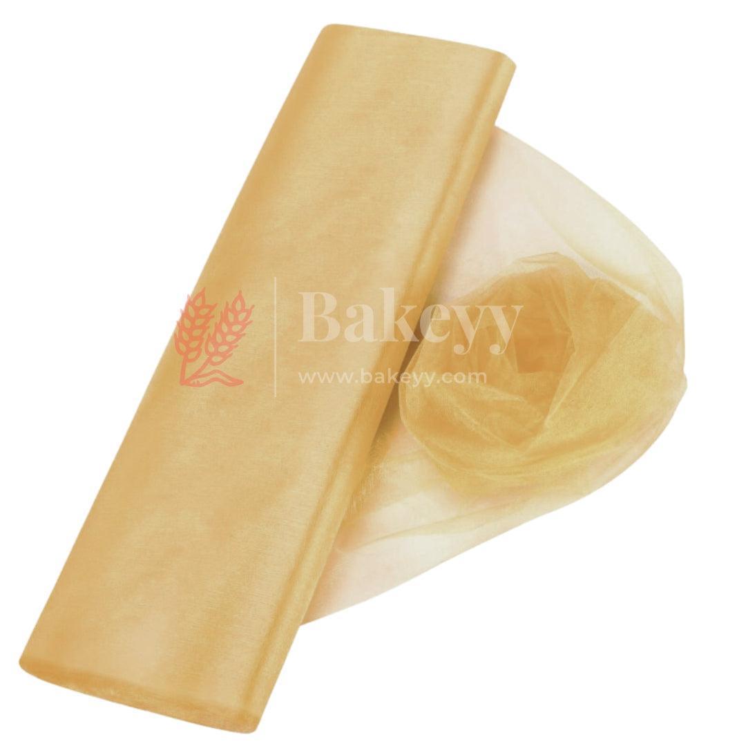 Decorative Nets for Arts and Crafts || Perfect as Sheer Fabric for Wedding Party Decoration, Bridal Shower, Gift Hampers || - Bakeyy.com - India - Decorative Nets for Arts and Crafts || Perfect as Sheer Fabric for Wedding Party Decoration, Bridal Shower, Gift Hampers || - Gold