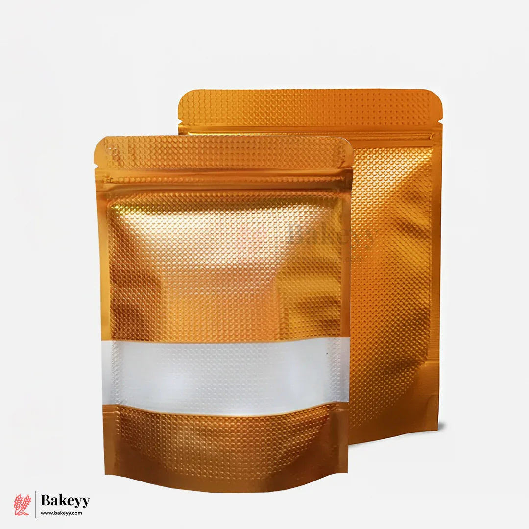 500g | Zip Lock Pouch | Copper Colour | 14x20 CM |  Standing Pouch | Pack of 100