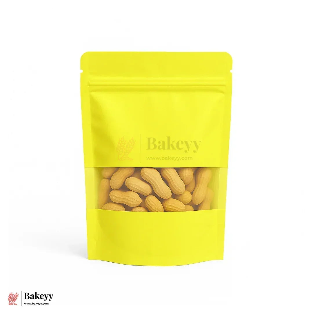 Lime Yellow Colour With Window | 10x17 CM | Standing Pouch | 110 GSM | Pack of 100