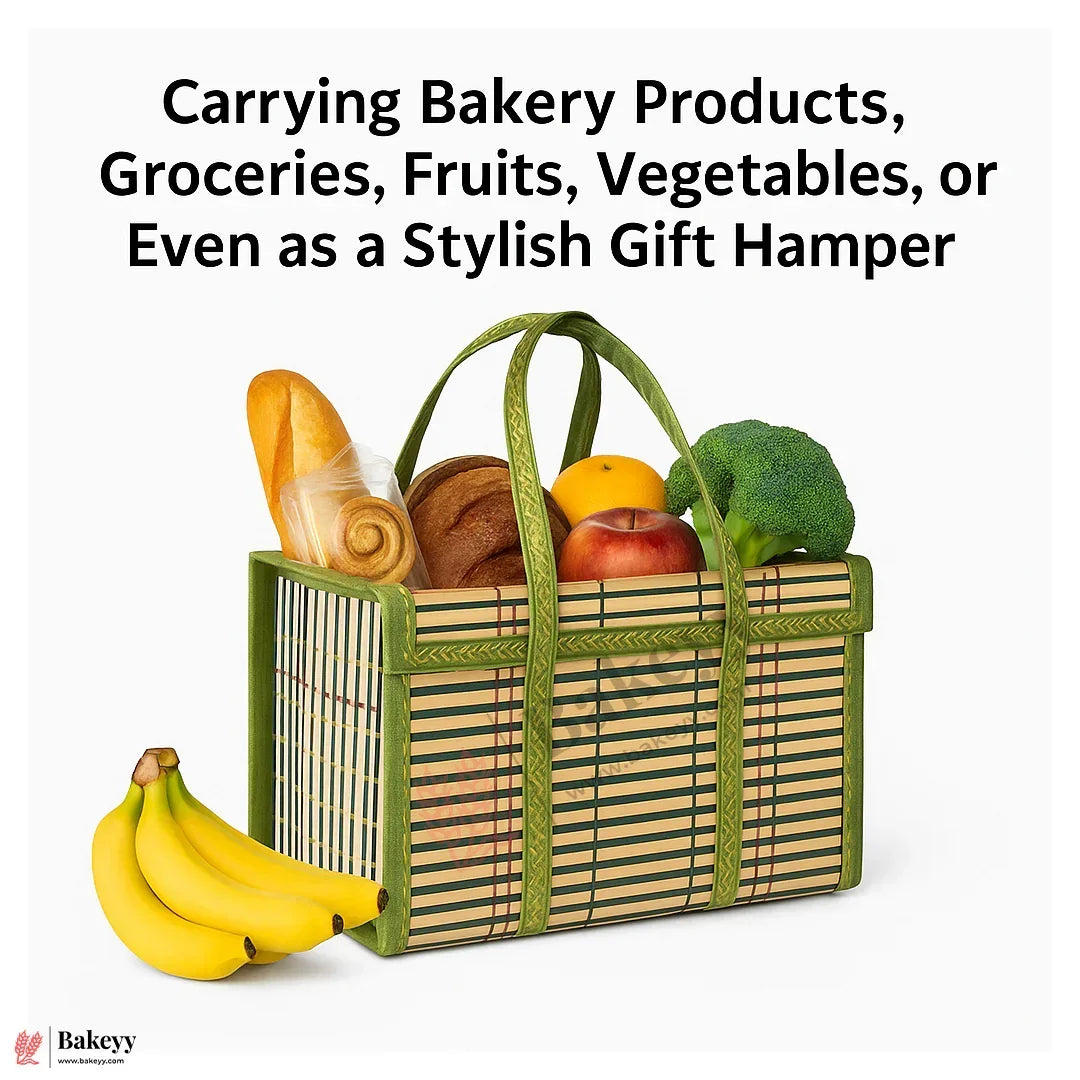 30 x 15 x 20 cm | Green Wooden baskets |1 Piece - Bakeyy.com - India - 30 x 15 x 20 cm | Green Wooden baskets |1 Piece - Default Title