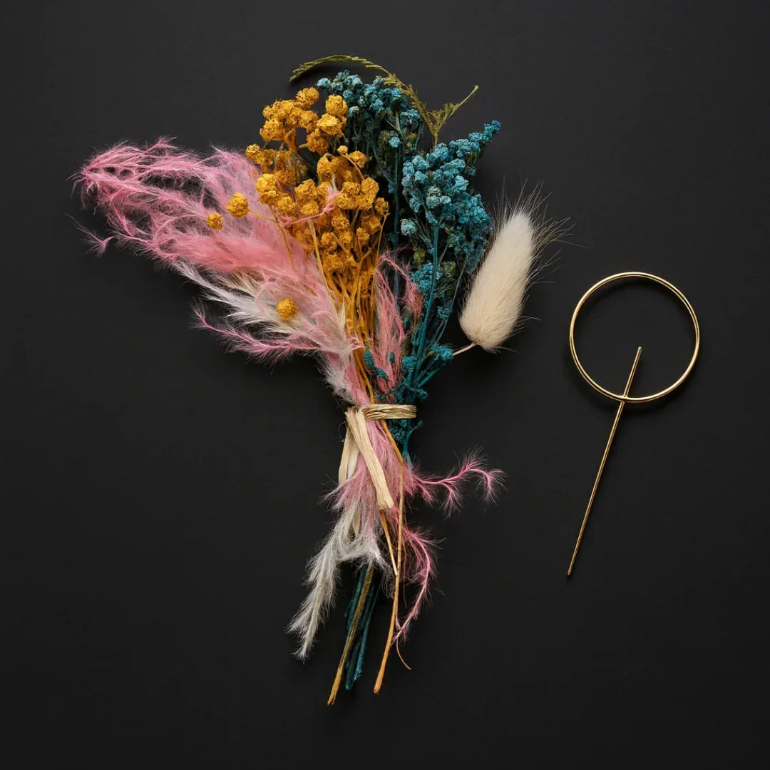 Natural Dried Flower Bouquet | DIY Crafts, Gift Wrapping & Aromatic Décor | Pack of 1 - Bakeyy.com - India - Natural Dried Flower Bouquet | DIY Crafts, Gift Wrapping & Aromatic Décor | Pack of 1 - Default Title 150.00