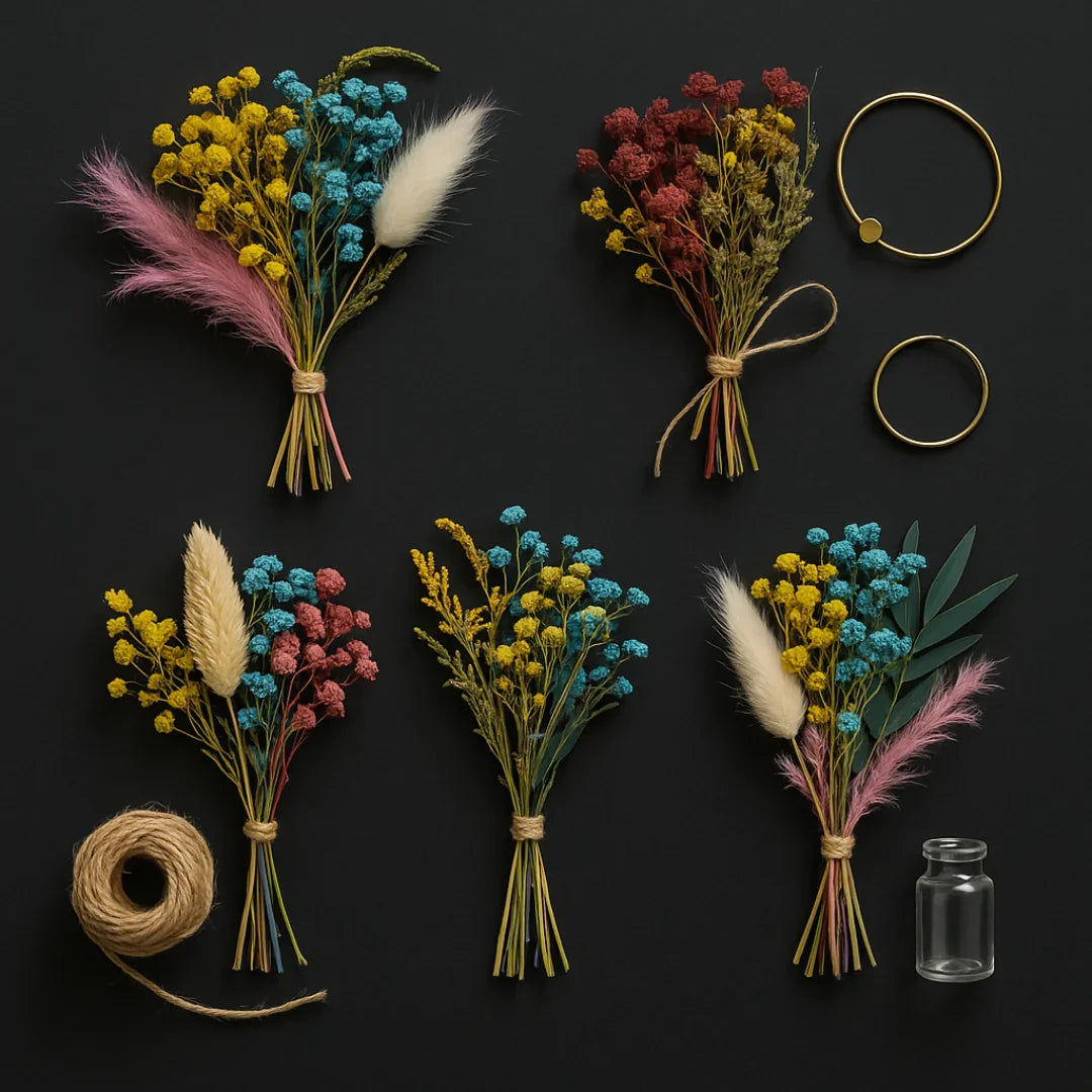 Natural Dried Flower Bouquet | DIY Crafts, Gift Wrapping & Aromatic Décor | Pack of 1 - Bakeyy.com - India - Natural Dried Flower Bouquet | DIY Crafts, Gift Wrapping & Aromatic Décor | Pack of 1 - Default Title 150.00