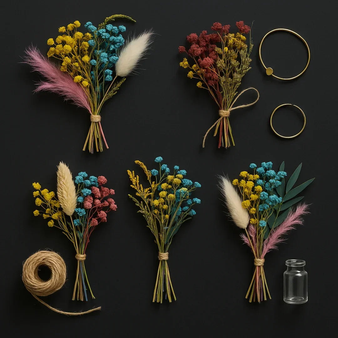 Natural Dried Flower Bouquet | DIY Crafts, Gift Wrapping & Aromatic Décor | Pack of 1 - Bakeyy.com - India - Natural Dried Flower Bouquet | DIY Crafts, Gift Wrapping & Aromatic Décor | Pack of 1 - Default Title 150.00