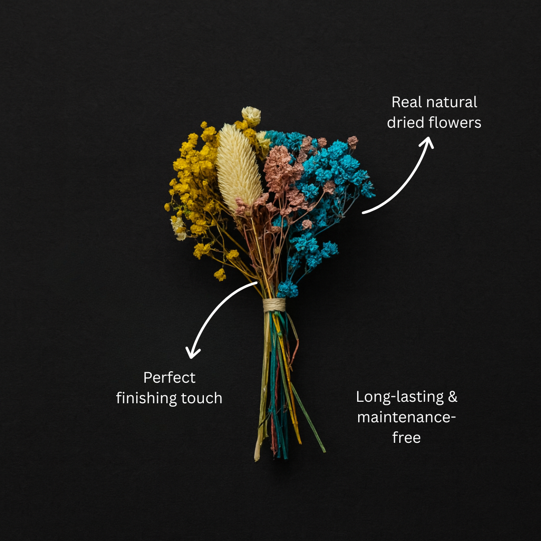 Natural Dried Flower Bouquet | DIY Crafts, Gift Wrapping & Aromatic Décor | Pack of 1
