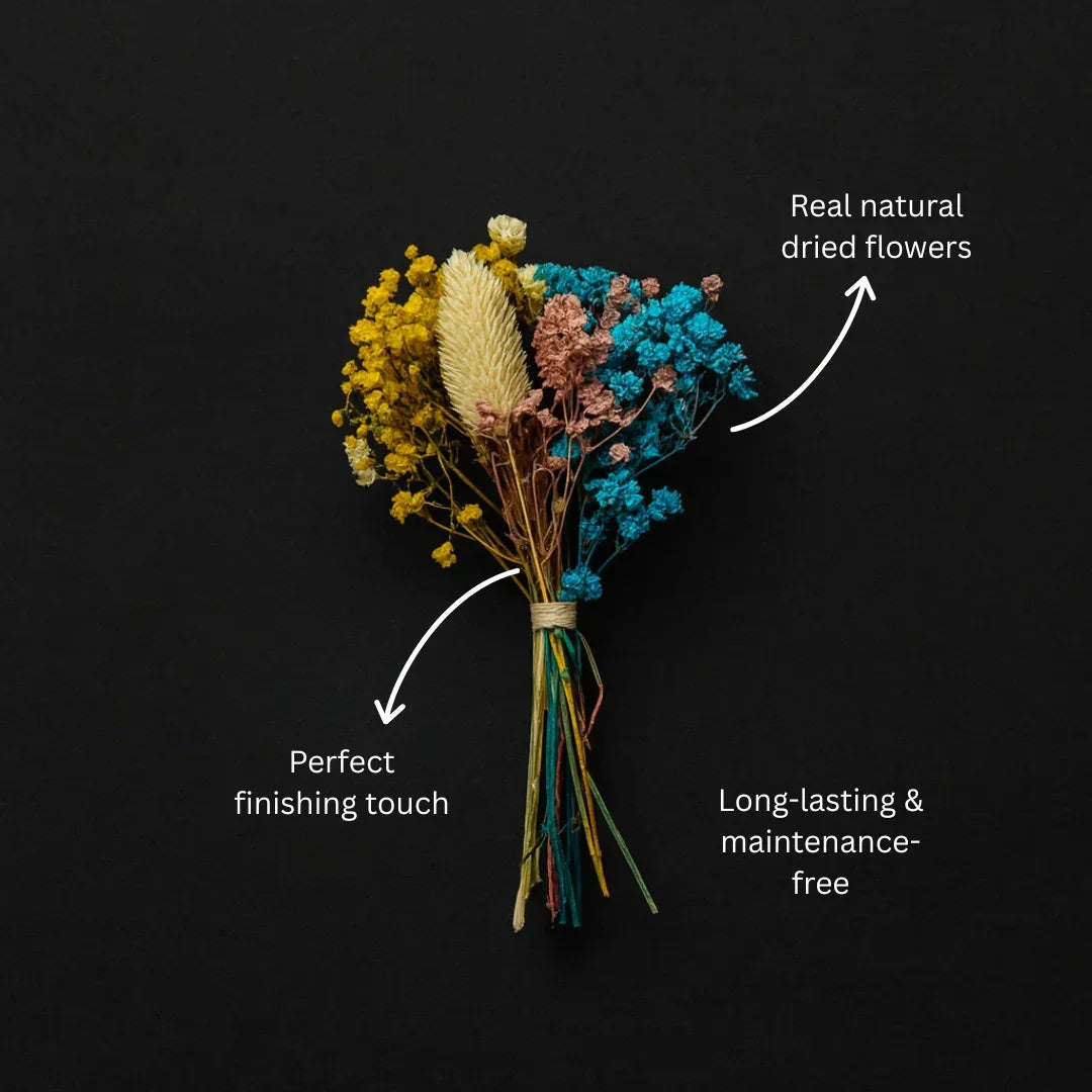 Natural Dried Flower Bouquet | DIY Crafts, Gift Wrapping & Aromatic Décor | Pack of 1 - Bakeyy.com - India - Natural Dried Flower Bouquet | DIY Crafts, Gift Wrapping & Aromatic Décor | Pack of 1 - Default Title 150.00