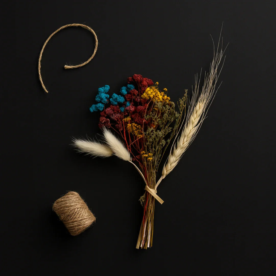 Natural Dried Flower Bouquet | DIY Crafts, Gift Wrapping & Aromatic Décor | Pack of 1 - Bakeyy.com - India - Natural Dried Flower Bouquet | DIY Crafts, Gift Wrapping & Aromatic Décor | Pack of 1 - Default Title 150.00