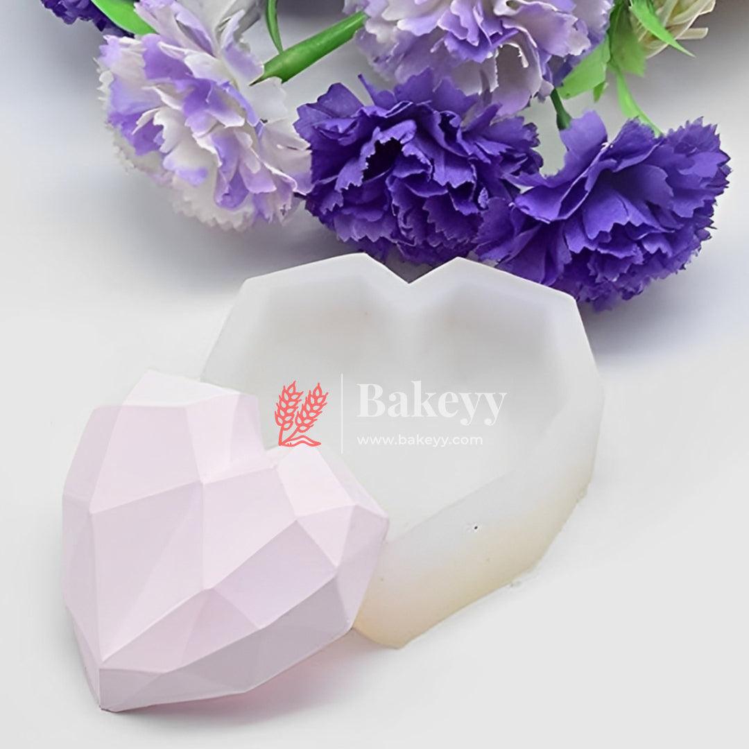 Multifaceted Geometric Heart Silicone Mould| Chocolate Making and Shaping Mould - Bakeyy.com - India - Multifaceted Geometric Heart Silicone Mould| Chocolate Making and Shaping Mould - Large