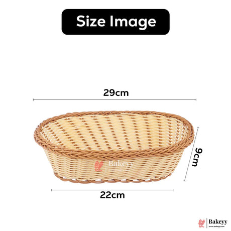 Oval Rustic Woven Storage & Serving Basket | Natural Finish | 1 Piece - Bakeyy.com - India - Oval Rustic Woven Storage & Serving Basket | Natural Finish | 1 Piece - Large