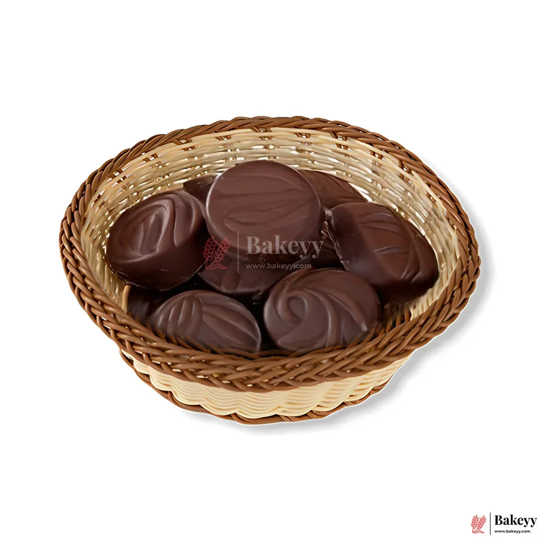 Round Handwoven Natural Rattan Basket| Wicker basket – Rustic Decorative Storage | Natural Finish - Bakeyy.com - India - Round Handwoven Natural Rattan Basket| Wicker basket – Rustic Decorative Storage | Natural Finish - Small