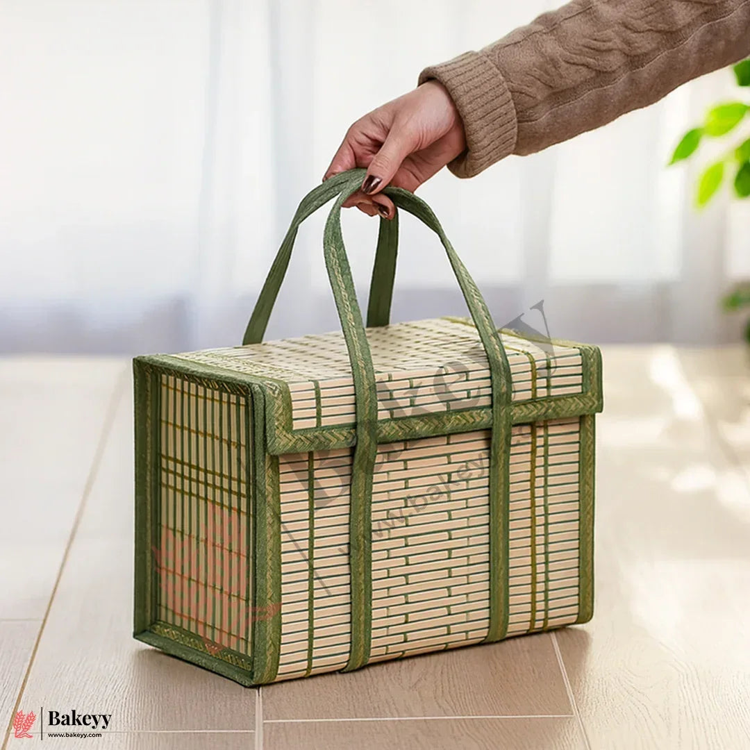 30 x 15 x 20 cm | Green Wooden baskets |1 Piece - Bakeyy.com - India - 30 x 15 x 20 cm | Green Wooden baskets |1 Piece - Default Title