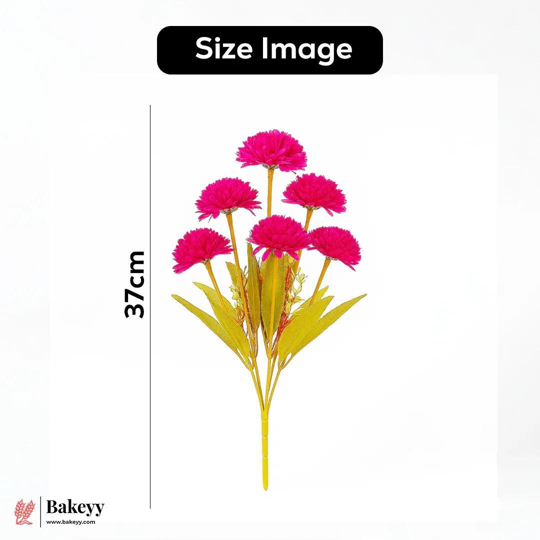 Artificial Chrysanthemum Flower Bunch – 37cm |Dark Pink | Decorative Stick for Home & Events | Pack Of 1 - Bakeyy.com - India - Artificial Chrysanthemum Flower Bunch – 37cm |Dark Pink | Decorative Stick for Home & Events | Pack Of 1 - Default Title