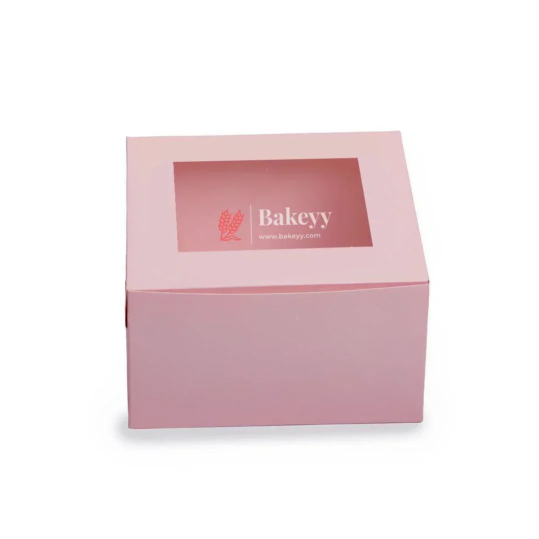 4 Cupcake Box | With Window On The Top | Pink Color | - Bakeyy.com - India - 4 Cupcake Box | With Window On The Top | Pink Color | - Pack of 10