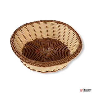 Round Handwoven Natural Rattan Basket| Wicker basket – Rustic Decorative Storage | Natural Finish - Bakeyy.com - India - Round Handwoven Natural Rattan Basket| Wicker basket – Rustic Decorative Storage | Natural Finish - Small