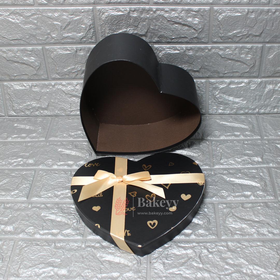 8.5x7x3.5 Inch Valentine Gift | Heart Shape Gift Box with Ribbon | Black | White | Pink | Red | Maroon | Grey | - Bakeyy.com - India - 8.5x7x3.5 Inch Valentine Gift | Heart Shape Gift Box with Ribbon | Black | White | Pink | Red | Maroon | Grey | - Black