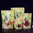1Kg |25.5x18Cm| Floral Design Stand-Up Pouches with Clear Window - Bakeyy.com - India - 1Kg |25.5x18Cm| Floral Design Stand-Up Pouches with Clear Window - Pack Of 100