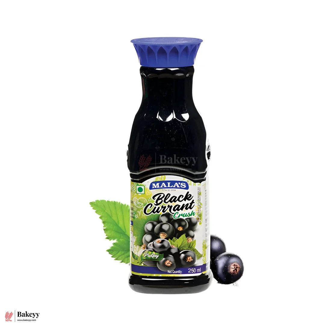 Mala’s Blackcurrant Fruit Crush – 250ml | Sweet & Tart Flavour for Beverages & Desserts