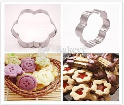 Flower Shape Cookie Cutter | Set Of 5 Stainless Steel Star Cutter Pancake Mould - Bakeyy.com - India - Flower Shape Cookie Cutter | Set Of 5 Stainless Steel Star Cutter Pancake Mould - Default Title