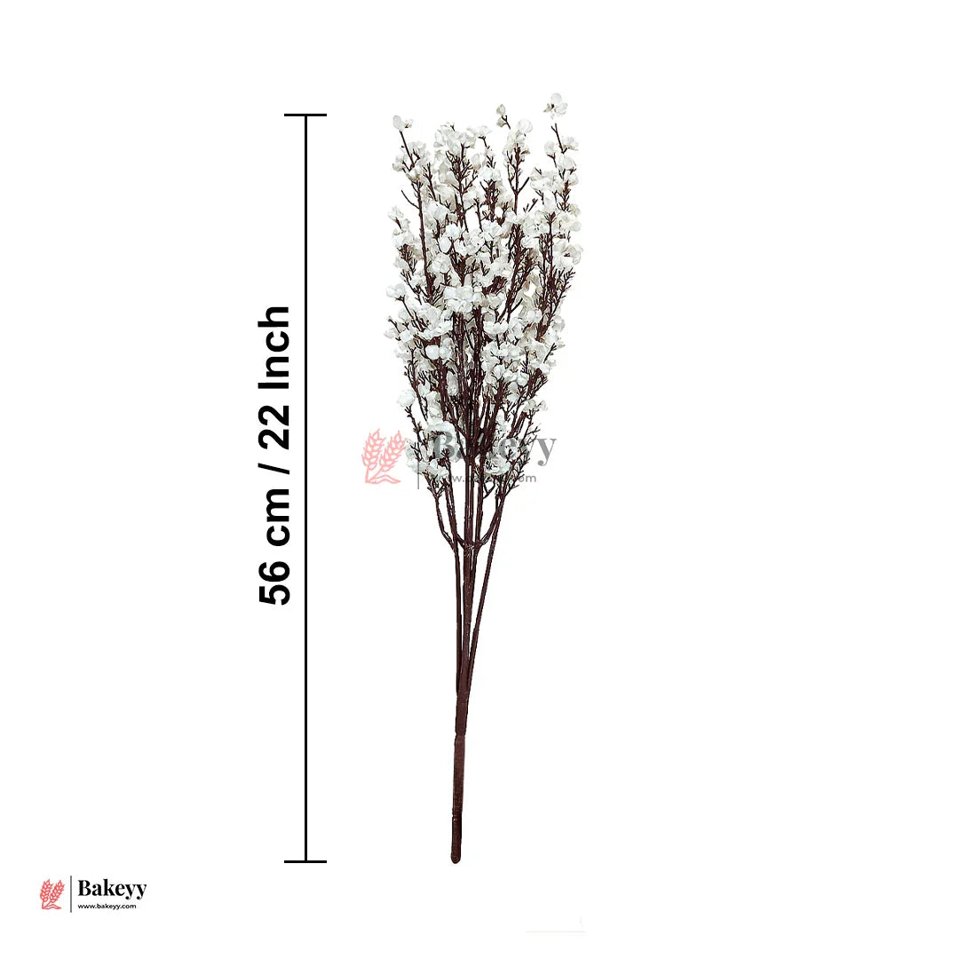 Artificial White Blossom Stem – 56cm Floral Spray for Home & Vase Decor  Bou wequet