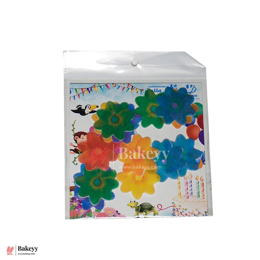 Pre-Cut | Edible Wafer | Flower Theme| Pack Of 15