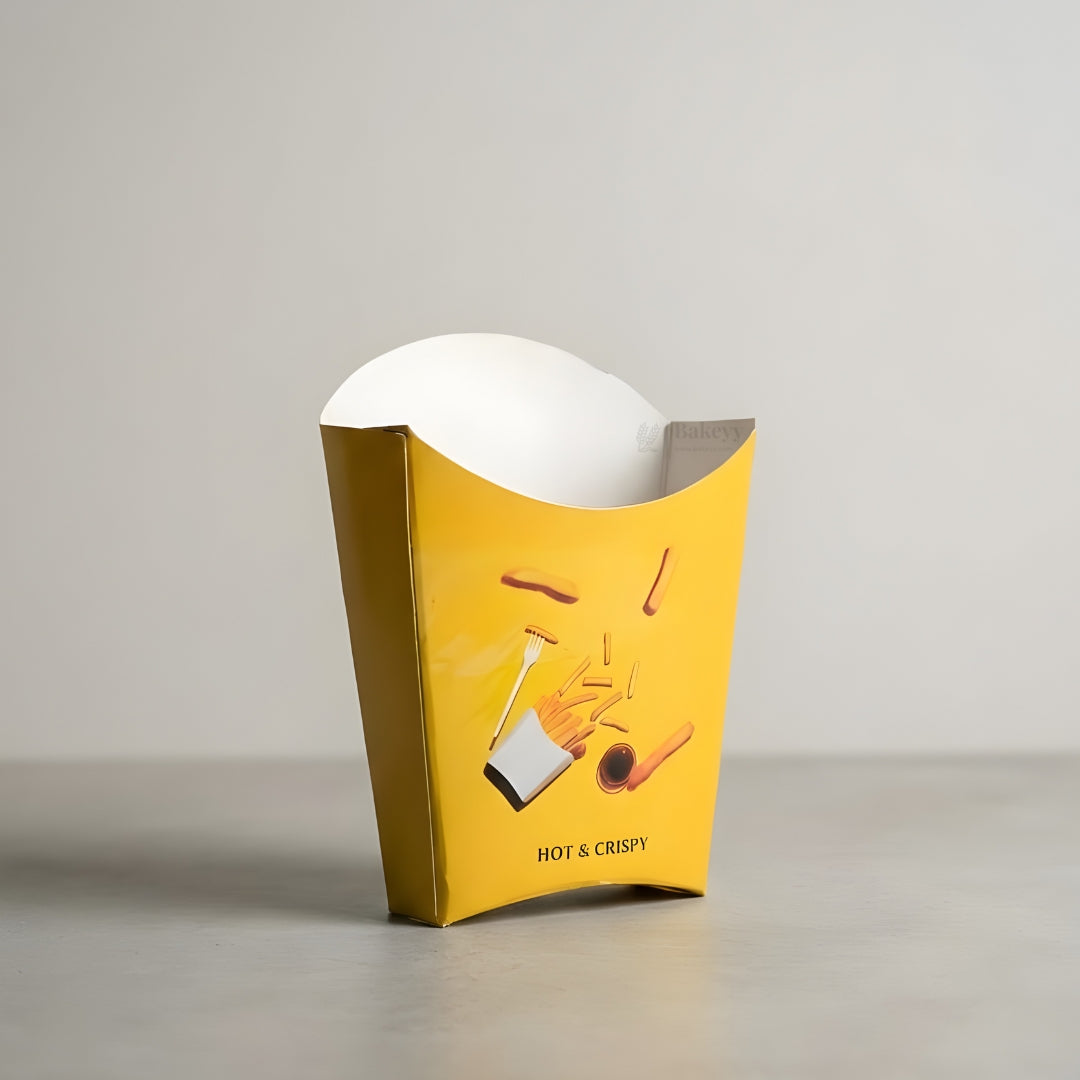 French Fries Serving Box | Fries & Snack Packaging Box | Durable Paper | Pack of 25