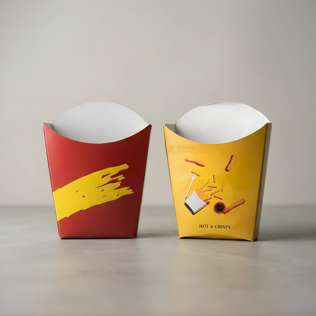 French Fries Serving Box | Fries & Snack Packaging Box | Durable Paper | Pack of 25