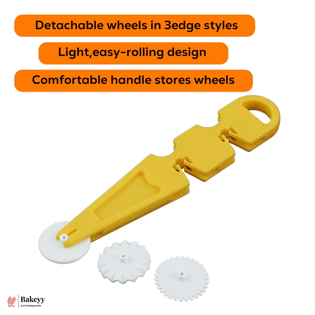 Fondant Cutter & Embosser Tool – With 3 Interchangeable Wheels | For Cake Decorating, Fondant, and Pastry Design