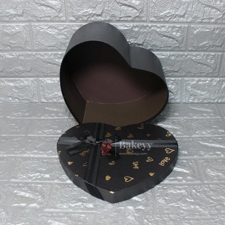 21x17x10 Cm Valentine Gift | Heart Shape Gift Box with Ribbon | Black | Pink | Red | Maroon - Bakeyy.com - India - 21x17x10 Cm Valentine Gift | Heart Shape Gift Box with Ribbon | Black | Pink | Red | Maroon - Black