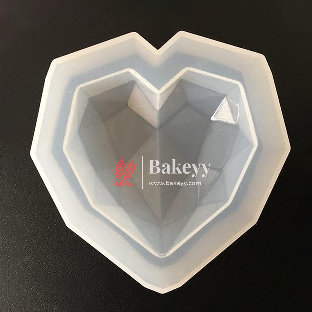 Multifaceted Geometric Heart Silicone Mould| Chocolate Making and Shaping Mould - Bakeyy.com - India - Multifaceted Geometric Heart Silicone Mould| Chocolate Making and Shaping Mould - Large
