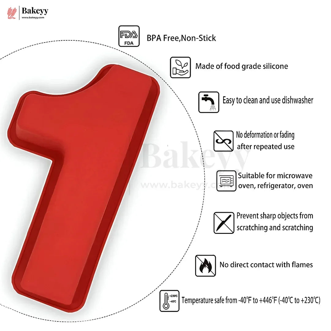 Premium Number 1 Silicone Cake Mold – Non-Stick, Food-Grade, for Birthday & Anniversary Cakes (Pack Of 1) - Bakeyy.com - India - Premium Number 1 Silicone Cake Mold – Non-Stick, Food-Grade, for Birthday & Anniversary Cakes (Pack Of 1) - Default Title