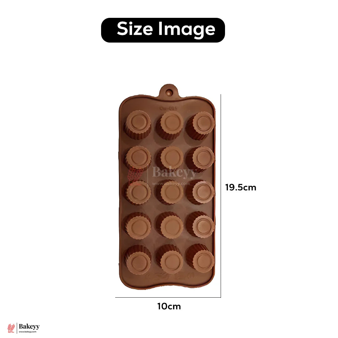 15-Cavity | Round Cup Shape | Silicone Chocolate & Candy Mould| 1 Piece