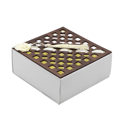 Gift Box | Pack Of 10 | Chocolate Packing Box | Return Gift Box | Gold & WhiteColour | - Bakeyy.com - India - Gift Box | Pack Of 10 | Chocolate Packing Box | Return Gift Box | Gold & WhiteColour | - Default Title