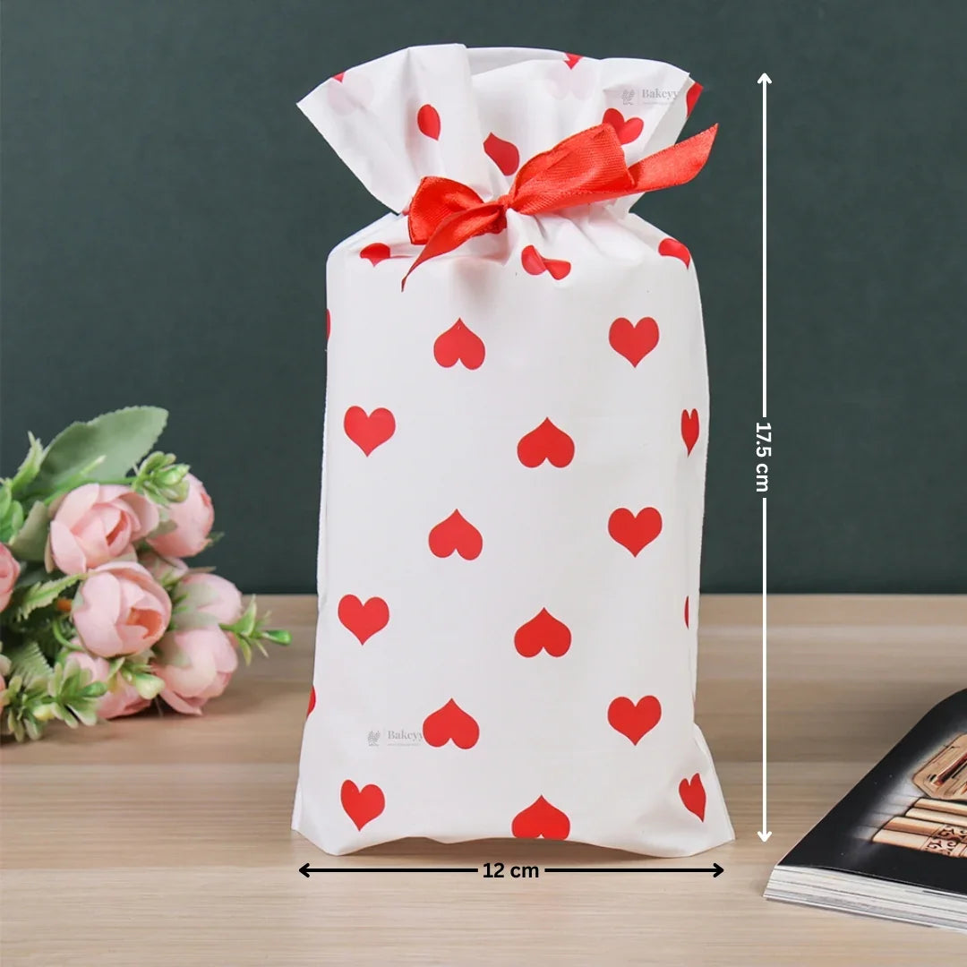 Red Hearts Stand Up Treat Favor Bags Gift Wrapper Bags for Candy Cookie Chocolate | Pack of 50 - Bakeyy.com - India - Red Hearts Stand Up Treat Favor Bags Gift Wrapper Bags for Candy Cookie Chocolate | Pack of 50 - Small 349.00