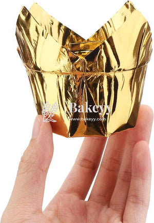 gold-tulip-cup-or-pack-of-50-or-muffin-cup-or-cupcake-liners-bakeyy-com-2 - Bakeyy.com
