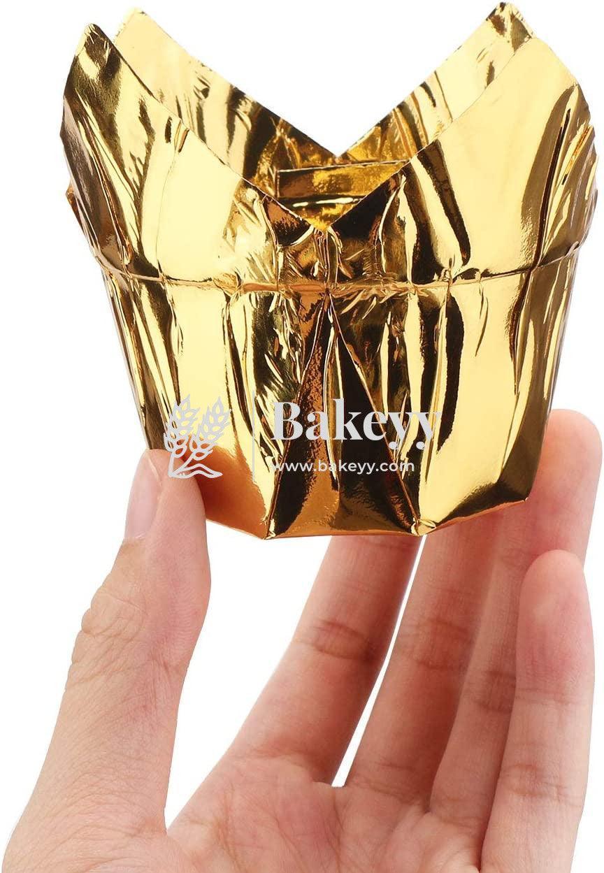 gold-tulip-cup-or-pack-of-50-or-muffin-cup-or-cupcake-liners-bakeyy-com-2 - Bakeyy.com