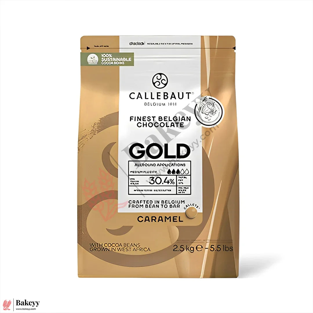 Callebaut Gold Chocolate –30.4% Belgian Caramel White Couverture (2.5kg)