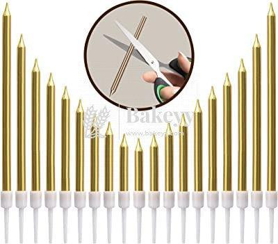 Golden Metallic Candle Pack of 6 pcs for Cake | Birthday | Anniversary | Thin Candles Birthday Cake Candles Long - Bakeyy.com - India - Golden Metallic Candle Pack of 6 pcs for Cake | Birthday | Anniversary | Thin Candles Birthday Cake Candles Long - Default Title