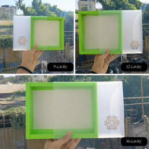 green Sliding Chocolate Box with Gold Cavity | Premium Rigid Gift Box for Chocolates | Pack of 10 (Copy) (Copy)
