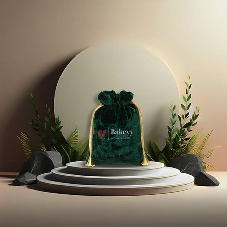 16x20 cm | Velvet Drawstring Potli Bag | Green Colour | Pack of 10 | Luxurious Gift & Storage Pouch | - Bakeyy.com - India - 16x20 cm | Velvet Drawstring Potli Bag | Green Colour | Pack of 10 | Luxurious Gift & Storage Pouch | - Default Title