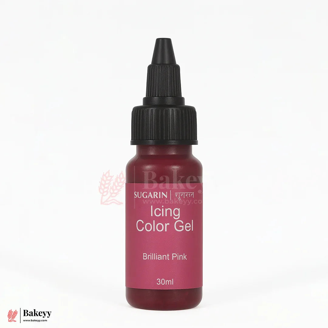 Sugarin Brilliant Pink Icing Color Gel – 30ml | Vibrant Food Gel Color for Cakes, Fondant & More - Bakeyy.com - India - Sugarin Brilliant Pink Icing Color Gel – 30ml | Vibrant Food Gel Color for Cakes, Fondant & More - Default Title