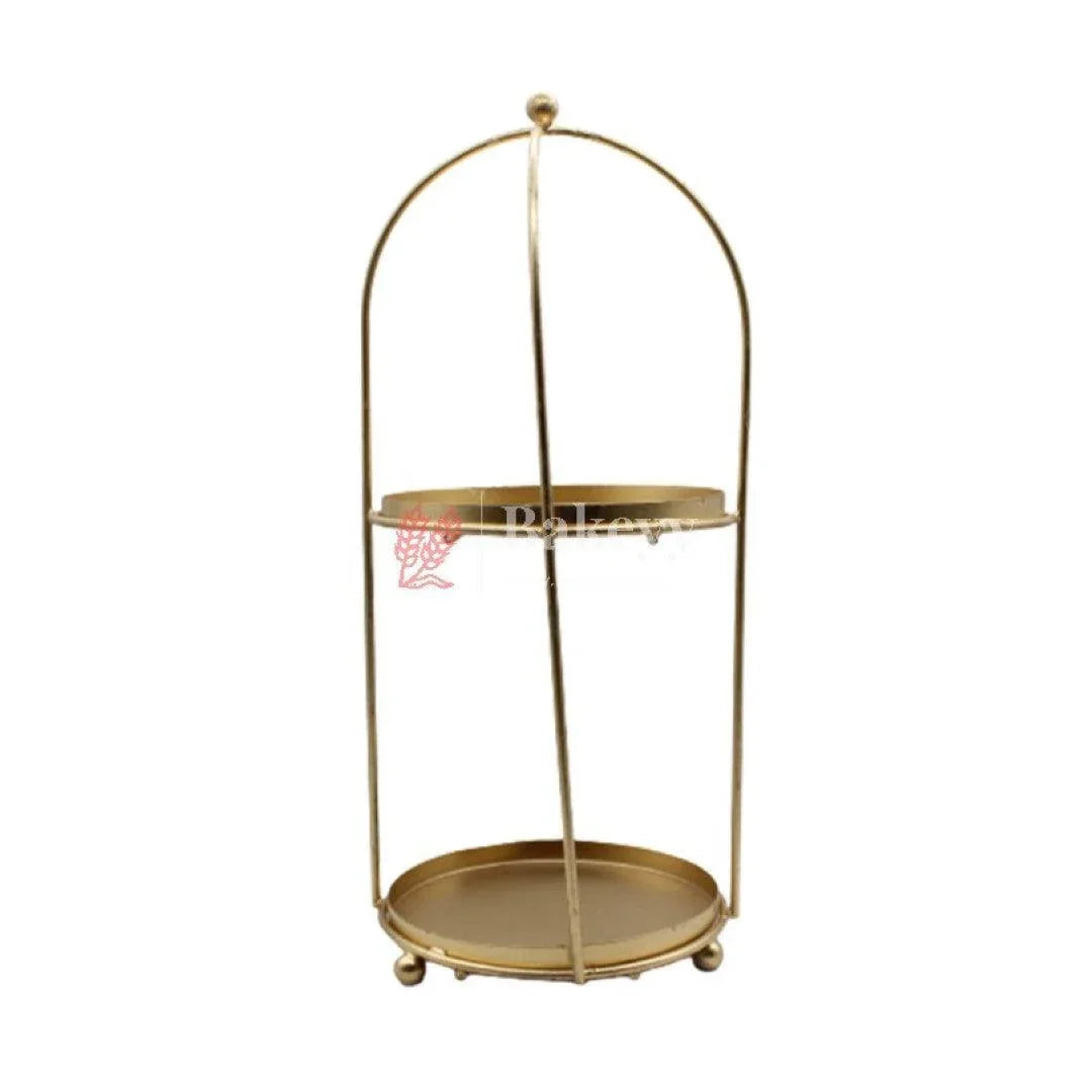 handicrafts-gold-metal-cake-stand-tier-cake-stand-side-bar-floating-tier-spacer-bakeyy-com-2 - Bakeyy.com
