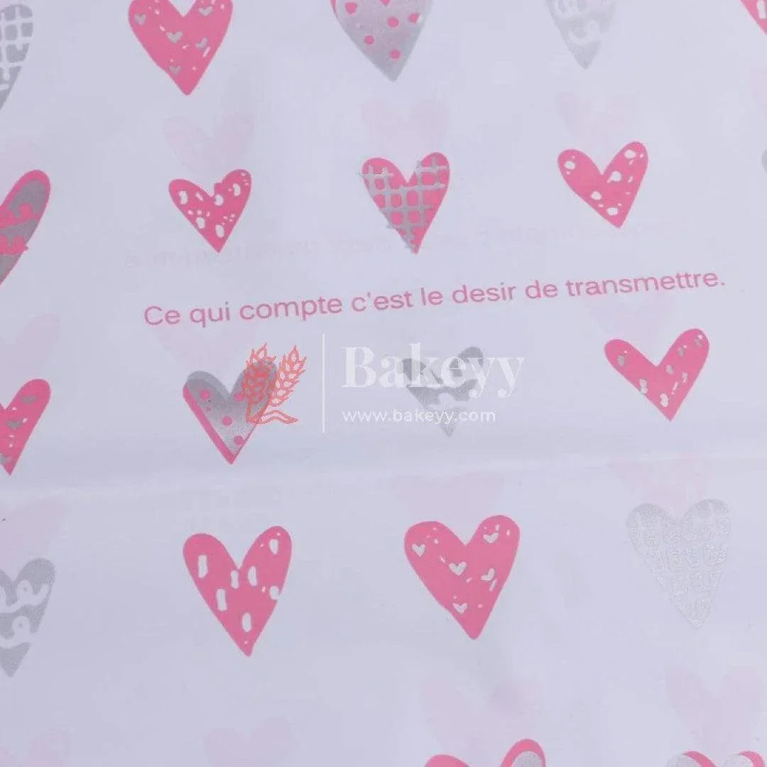 Hearts Plastic Stand Up Treat Favor Bags Gift Wrapper Bags for Candy Cookie Chocolate | Pack of 50 | - Bakeyy.com - India - Hearts Plastic Stand Up Treat Favor Bags Gift Wrapper Bags for Candy Cookie Chocolate | Pack of 50 | - Medium